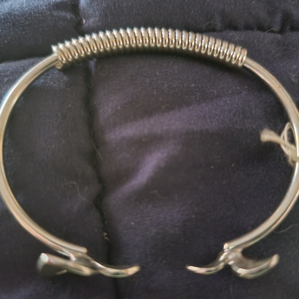 Stainless Steel Bracelet Cuff With Flowers